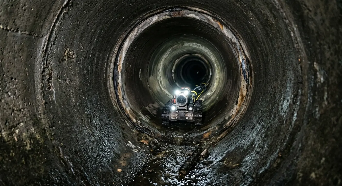 Robotic sewer camera inspecting pipe interior for Sewer Line Cleaning in El Paso de Robles (Paso Robles)